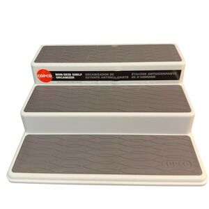 Copco Non Skid 3 Tier Kitchen‎ Spice Rack Shelf Storage Organizer White